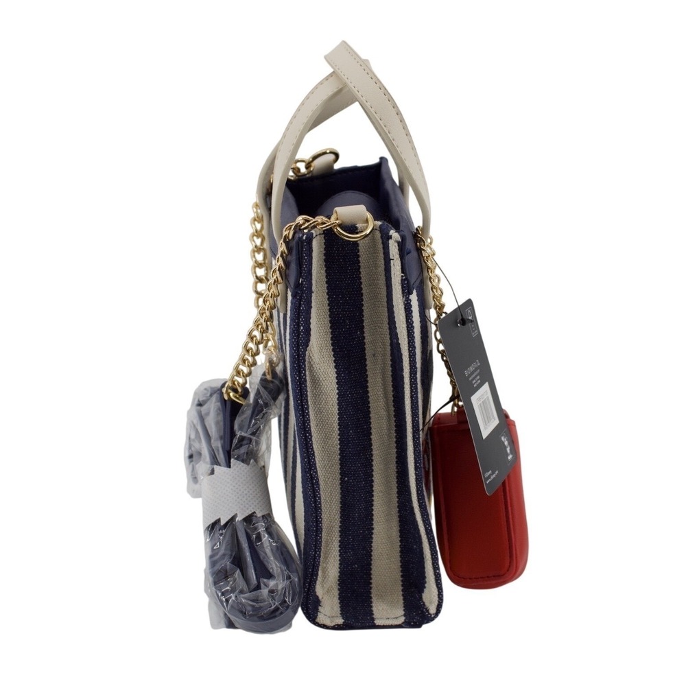 Disney Bioworld Mini Tote Bag Womens Mickey Mouse Navy White Striped NEW Park - Picture 6 of 10